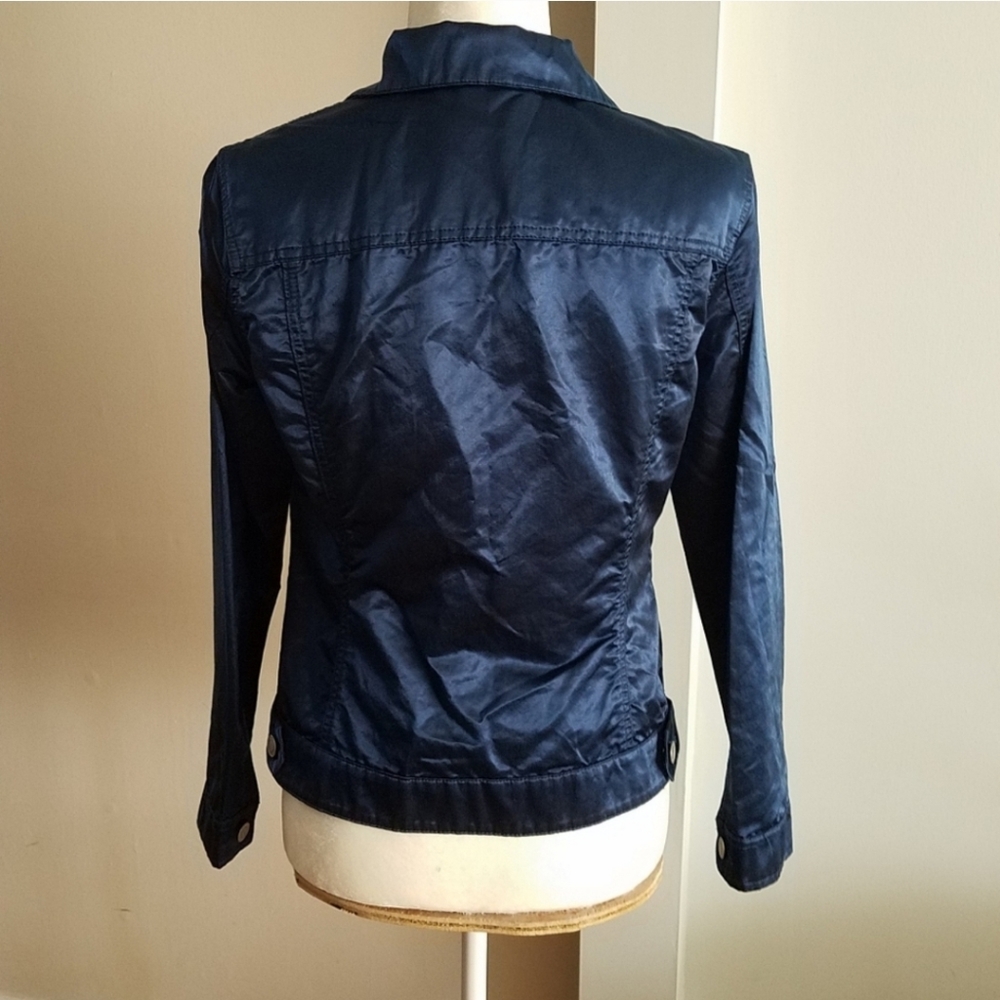 Chico's‎ Women Casual Sheen Atalia Jacket Colonial Blue Size XS 4 Chico Size 0 - Picture 4 of 8
